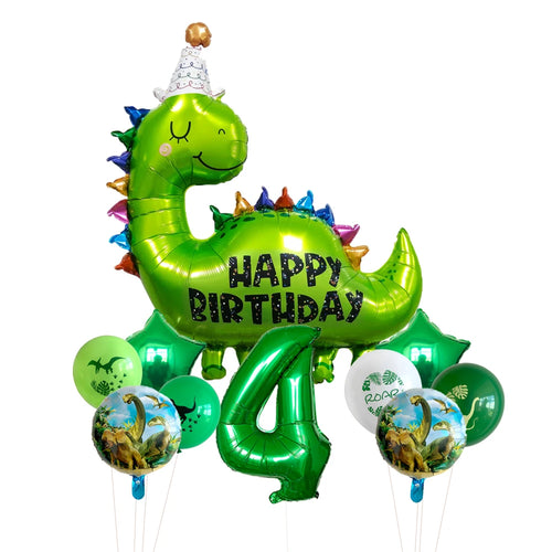 Happy Birthday Dinosaurier Ballons mit Jahreszahl für Geburtstag Feier etc.