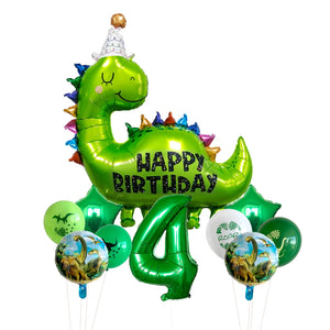 Happy Birthday Dinosaurier Ballons mit Jahreszahl für Geburtstag Feier etc.