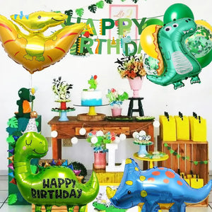 Dino Happy Birthday Geburtstagsfeier Deko Set mit Banner und Ballons