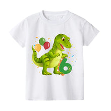Laden Sie das Bild in den Galerie-Viewer, Süßes T-Rex Dinosaurier T-Shirt mit Jahreszahl für Kindergeburtstag