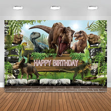Laden Sie das Bild in den Galerie-Viewer, Jurassic World Dinosaurier Happy Birthday Kindergeburtstag Hintergrund Banner