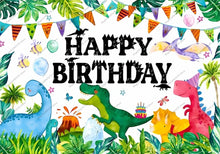 Laden Sie das Bild in den Galerie-Viewer, Niedliche Dino Poster Banner für den Kindergeburtstag, Feier, Geburtstag