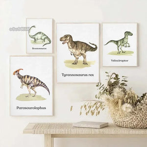 Dinosaurier Poster Stegosaurus Velociraptor Pteranodon etc.