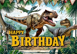 Jurassic World Dinosaurier Happy Birthday Kindergeburtstag Hintergrund Banner