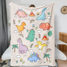 Laden Sie das Bild in den Galerie-Viewer, Kuschel-Decke mit niedlichen Dino Motiven