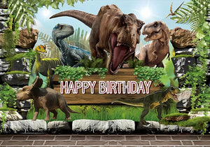 Jurassic World Dinosaurier Happy Birthday Kindergeburtstag Hintergrund Banner