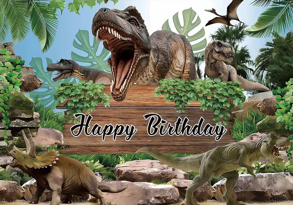 Jurassic World Dinosaurier Happy Birthday Kindergeburtstag Hintergrund Banner