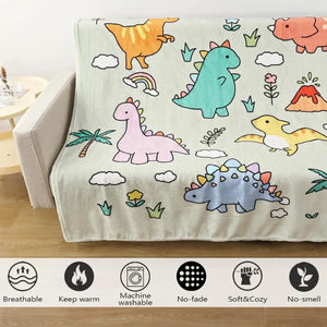 Kuschel-Decke mit niedlichen Dino Motiven
