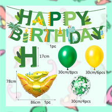 Laden Sie das Bild in den Galerie-Viewer, Dino Happy Birthday Geburtstagsfeier Deko Set mit Banner und Ballons