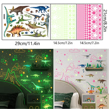 Laden Sie das Bild in den Galerie-Viewer, Luminous Dinosaurier Wand Aufkleber Sticker Deko Leuchten in der Nacht