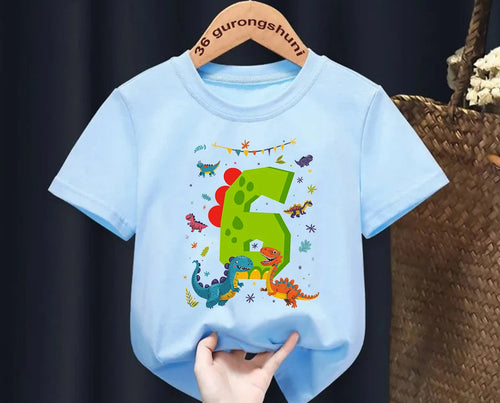 Süßes Dino Happy Birthday T-Shirt mit Jahreszahl