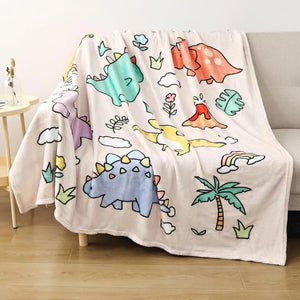 Kuschel-Decke mit niedlichen Dino Motiven