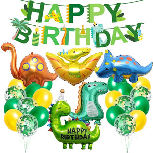 Dino Happy Birthday Geburtstagsfeier Deko Set mit Banner und Ballons