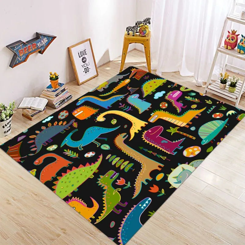 Spielmatten - Teppiche mit Dinosaurier-Motiv, rutschfest, maschinenwaschbar, für Kinder