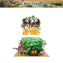 Laden Sie das Bild in den Galerie-Viewer, Happy Birthday Dinosaurier Deko Set mit Ballons, Kuchen Topper, Banner etc.