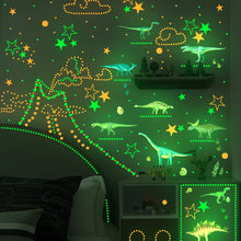 Laden Sie das Bild in den Galerie-Viewer, Luminous Dinosaurier Wand Aufkleber Sticker Deko Leuchten in der Nacht