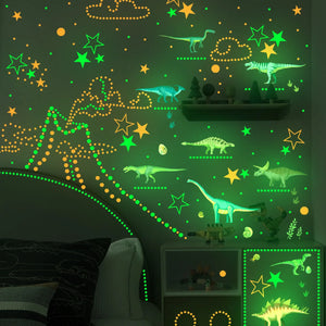 Luminous Dinosaurier Wand Aufkleber Sticker Deko Leuchten in der Nacht