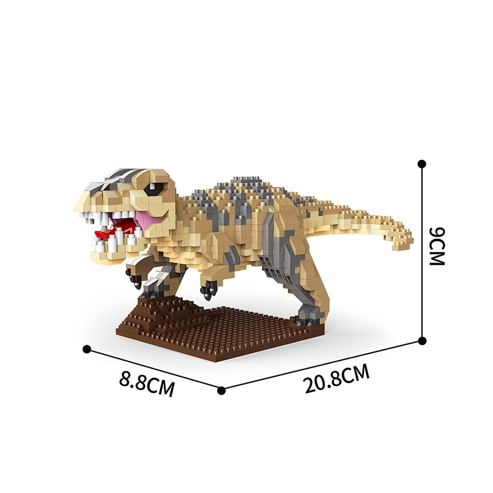 T-Rex, Pteranodon, Triceratops, Velociraptor Klemm-Baustein Spielzeug Dinos