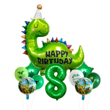 Laden Sie das Bild in den Galerie-Viewer, Happy Birthday Dinosaurier Ballons mit Jahreszahl für Geburtstag Feier etc.