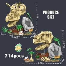 Laden Sie das Bild in den Galerie-Viewer, 2-in-1 Dinosaurier Fossil Klemm-Baustein Spielzeug mit 714 Bausteinen
