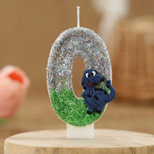 Laden Sie das Bild in den Galerie-Viewer, Dinosaurier Glitter Jahreszahl Kerze für Geburtstag, Torte, Kuchen etc.