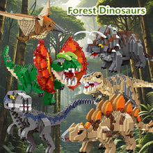 Laden Sie das Bild in den Galerie-Viewer, T-Rex, Pteranodon, Triceratops, Velociraptor Klemm-Baustein Spielzeug Dinos