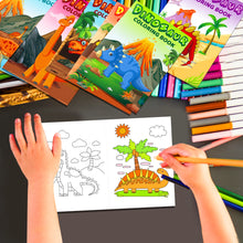 Laden Sie das Bild in den Galerie-Viewer, 12 Stk. Dino Ausmalhefte mit tollen Dinos zum malen