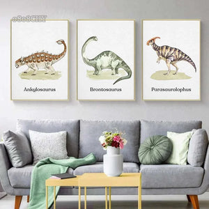 Dinosaurier Poster Stegosaurus Velociraptor Pteranodon etc.