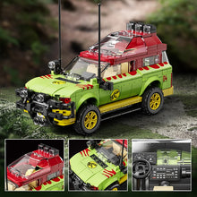 Laden Sie das Bild in den Galerie-Viewer, 3er Set Jurassic World Jeep, Explorer Klemm-Bausein Spielzeug (1632 Teile)