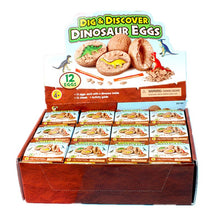 Laden Sie das Bild in den Galerie-Viewer, 12er Set Dino Eier mit Dino zum Ausgraben kaufen - Dinosaurier.store