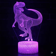 Laden Sie das Bild in den Galerie-Viewer, Dinosaurier Nachtlampe, Tischlampe, Nachtlicht mit Farbwechsel und 3D Effekt kaufen - Dinosaurier.store
