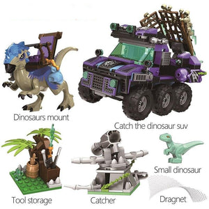 Dinosaurier Jurassic Baustein Set mit Jeep und 3 Figuren (422 Teile) kaufen - Dinosaurier.store