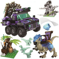 Dinosaurier Jurassic Baustein Set mit Jeep und 3 Figuren (422 Teile) kaufen - Dinosaurier.store