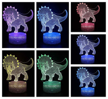 Laden Sie das Bild in den Galerie-Viewer, Triceratops Nachtlicht 3D Illusion Dinosaurier Lampe kaufen - Dinosaurier.store