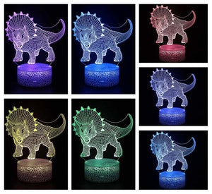 Triceratops Nachtlicht 3D Illusion Dinosaurier Lampe kaufen - Dinosaurier.store
