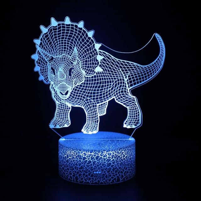 Triceratops Nachtlicht 3D Illusion Dinosaurier Lampe kaufen - Dinosaurier.store