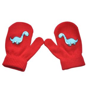 Warme Winter Kinder Handschuhe mit Dino Motiv kaufen - Dinosaurier.store