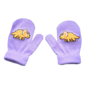 Warme Winter Kinder Handschuhe mit Dino Motiv kaufen - Dinosaurier.store