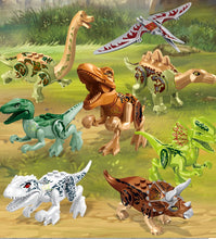 Laden Sie das Bild in den Galerie-Viewer, 8 Stk. Dinosaurier Baustein Figuren Set kaufen - Dinosaurier.store
