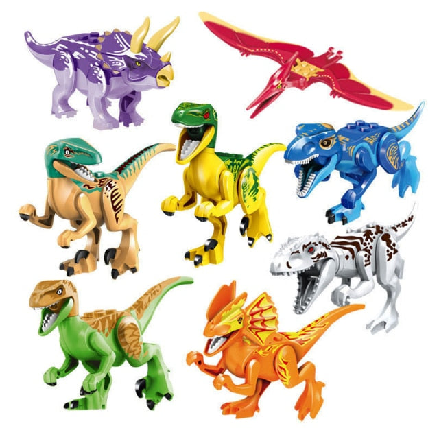Bunte Jurassic Park Dinosaurier zum spielen (8 Stk. im Set) kaufen - Dinosaurier.store