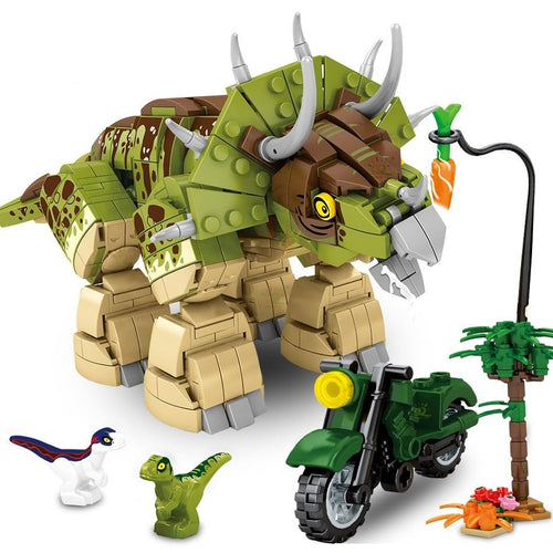 Jurassic World Triceratops Dinosaurier & Motorrad Baustein Set (735 Teile) kaufen - Dinosaurier.store