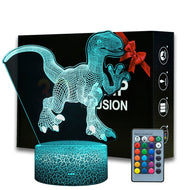 Velociraptor Dinosaurier Nachtlampe, Nachtlicht mit Farbwechsel kaufen - Dinosaurier.store