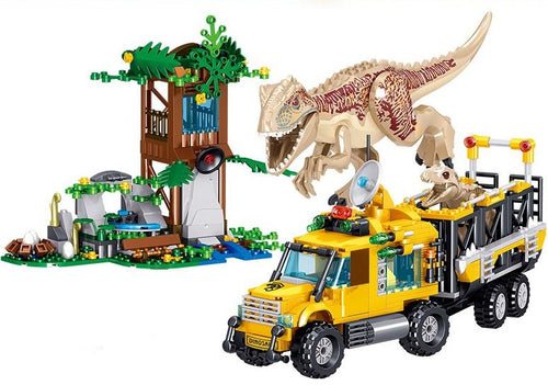 Ideas Jurassic Tyrannosaurus Transport Truck Klemm Baustein Set kaufen - Dinosaurier.store