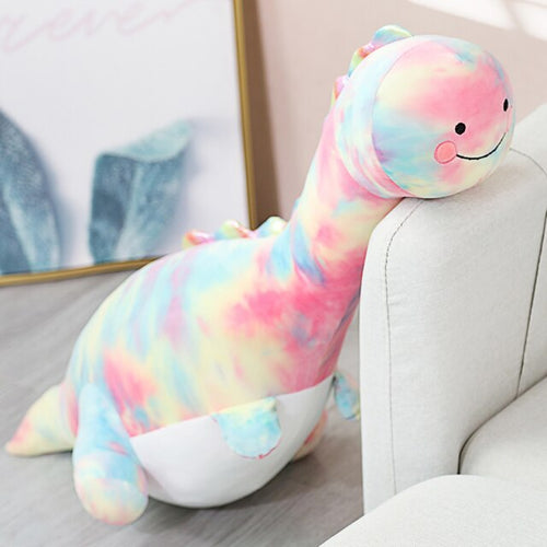 Niedlicher XXL Regenbogen Dinosaurier Kuscheltier kaufen - Dinosaurier.store