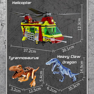 Jurassic Park Dinos mit Transporthubschrauber Baustein Set 585 Teile kaufen - Dinosaurier.store