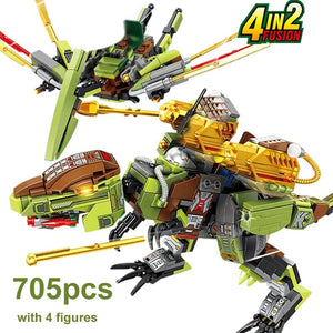 Dino Transformer 4in2 Baustein Set mit 705 Teilen kaufen - Dinosaurier.store