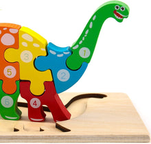 Laden Sie das Bild in den Galerie-Viewer, Montessori Holz Puzzle Dinosaurier kaufen - Dinosaurier.store