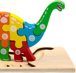 Montessori Holz Puzzle Dinosaurier kaufen - Dinosaurier.store