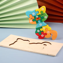 Laden Sie das Bild in den Galerie-Viewer, Montessori Holz Puzzle Lern Spiel für Kinder - viele Motive kaufen - Dinosaurier.store