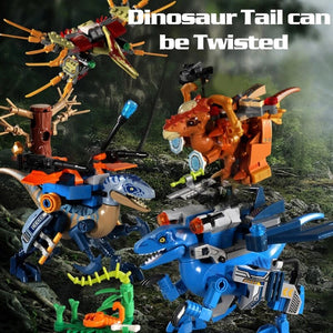 4er Set Raptor Dinosaurier Klemm-Baustein Spielzeug kaufen - Dinosaurier.store